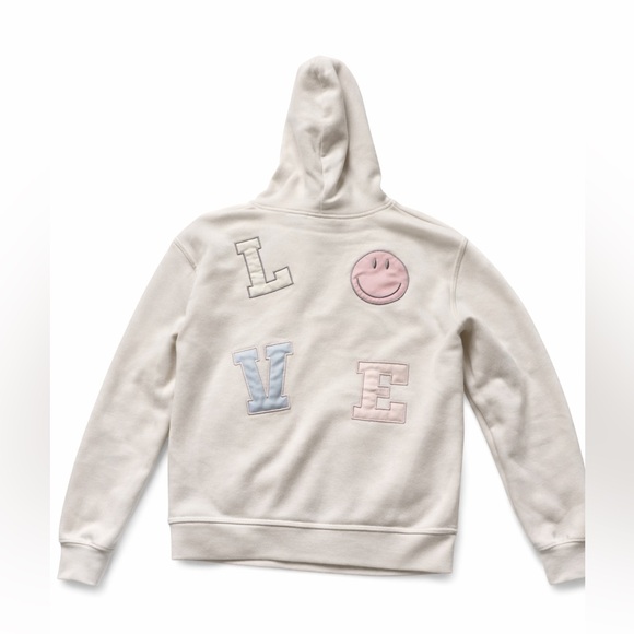 Ocean Drive LOVE Smiley Hoodie | Cream | Size S - Picture 2 of 2